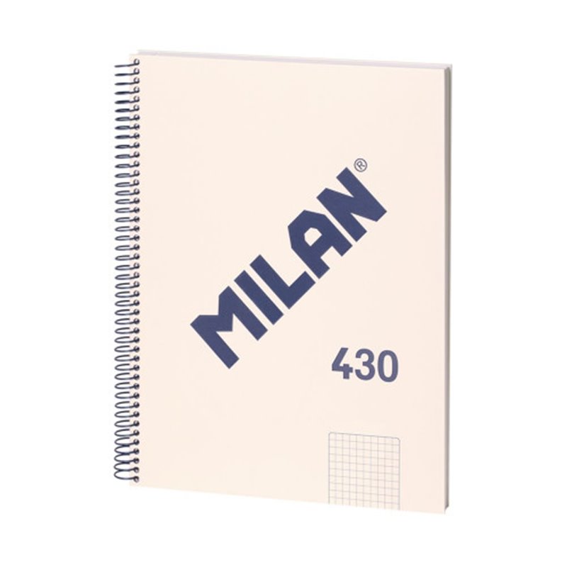 LIBRETA CON ESPIRAL, PAPEL CUADRICULADO, 80 HOJAS A4, SERIE 1918, BEIGE MILAN 57143E80BG