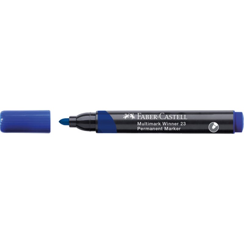 MARCADOR MULTIMARK WINNER 23 AZUL PUNTA CÓNICA Y SIN CLIP FABER CASTELL 453353