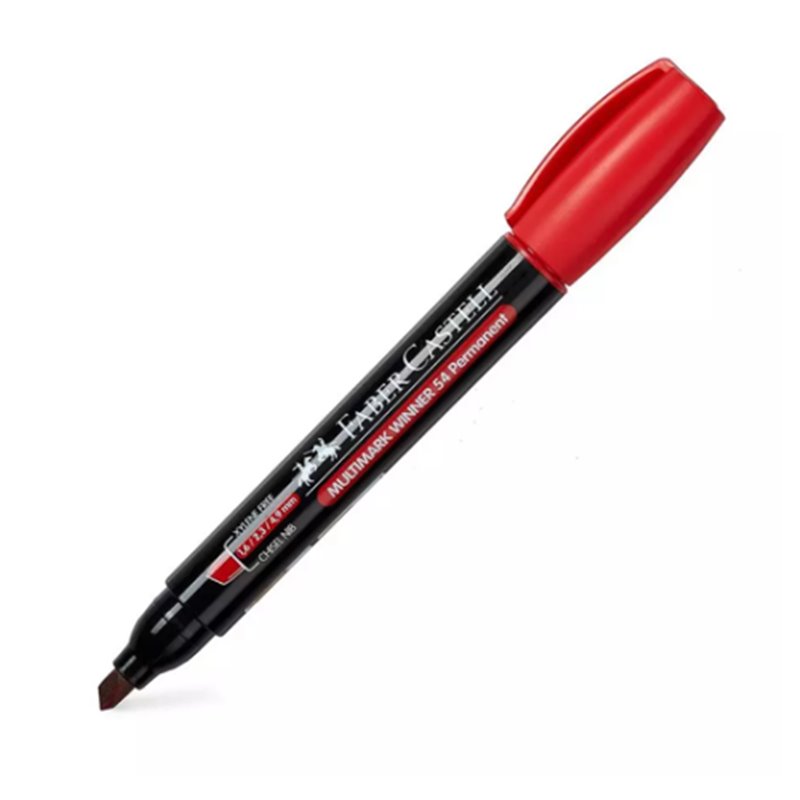 MARCADOR MULTIMARK WINNER 54-E ROJO PUNTA BISELADA Y SIN CLIP FABER CASTELL 153121