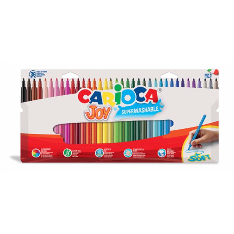 ESTUCHE 36 ROTULADORES JOY BOLSA CARTÓN CARIOCA 40556