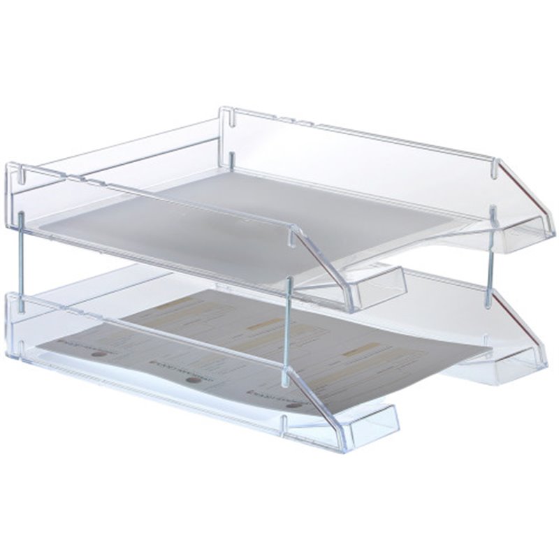 BANDEJA DE SOBREMESA APILABLE FONDO LISO TRANSP FORMATO A4 Y FOLIO COLOR CRISTAL TRANSP ARCHIVO 2000 715 CS TP