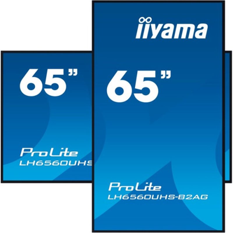 MONITOR IIYAMA 65" 3840X2160, UHD, 500CD/M2, LANDSCAPE PORTRAIT, MM 2X 10W, 3X HDMI, USB 2.0 X2, WIFI, LAN, MEDIA PLAY USB, CONT