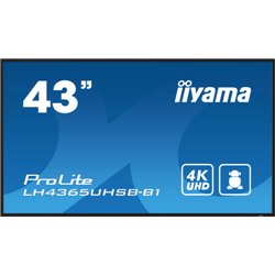 iiyama LH4365UHSB-B1 pantalla de señalización Diseño de quiosco 108 cm (42.5") LED Wifi 800 cd / m² 4K Ultra HD Negro Procesador