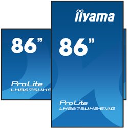 MONITOR IIYAMA 86" (LH8675UHS-B1AG) 3840X2160 / 4K UHD / 24/7 / 500 CD/M / 8MS / DP / 3XHDMI / MICRO SD SLOT /  E-SHARE /IISIGNA