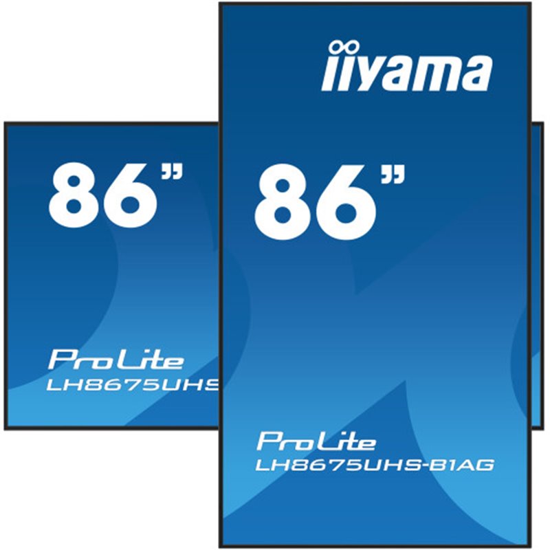 MONITOR IIYAMA 86" (LH8675UHS-B1AG) 3840X2160 / 4K UHD / 24/7 / 500 CD/M / 8MS / DP / 3XHDMI / MICRO SD SLOT /  E-SHARE /IISIGNA