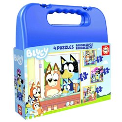 MALETA PUZZLES PROGRESIVOS BLUEY 12-16-20-25 EDUCA 19830
