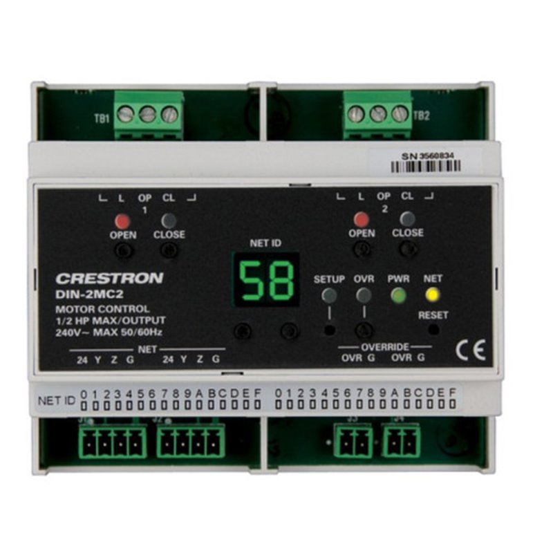 CRESTRON DIN RAIL MOTOR CONTROL, 2 FEEDS, 2 CHANNELS (DIN-2MC2) 6501745