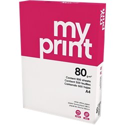 PAQUETE 500H PAPEL ECONOMY 80GR A4 MY PRINT CIE 136 MYP0800034