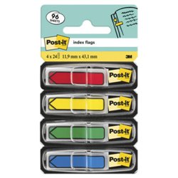 PACK 4 DISPENSADORES X 24 MARCADORES INDEX FLECHA 11,9X43,2MM COLORES SURTIDOS 684-ARR3 POST-IT 7000144924