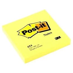 BLOC 100 HOJAS NOTAS ADHESIVAS 76X76MM COLORES SURTIDOS 654 ENCELOFANADO CAJA DISPENSADORA 6820-COL-W10 POST-IT 7100317840