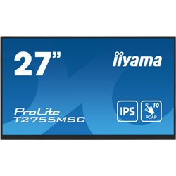 MONITOR IIYAMA 27" IPS BONDED PCAP 10P TOUCH, 1920X1080, FLAT BEZEL FREE GLASS FRONT, HDMI, DISPLAYPORT, 360CD/M², USB HUB 2X 3.