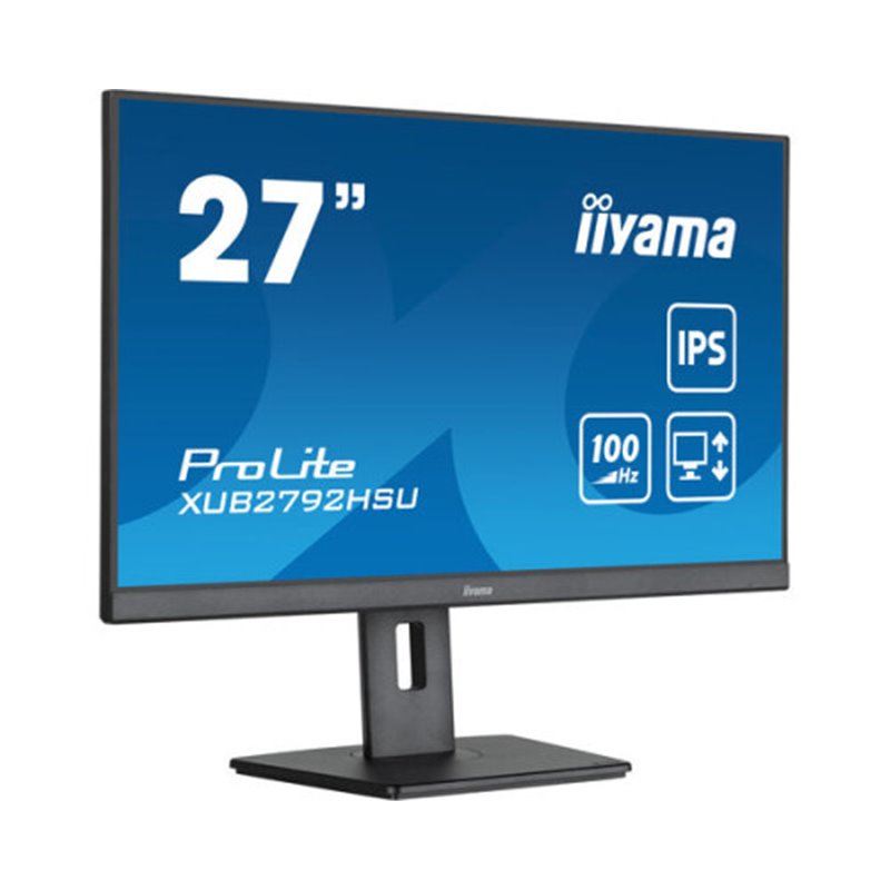 MONITOR IIYAMA 27" PROLITE XUB2792HSU-B6, IPS, 100HZ, 0,4MS, USB, HDMI, DISPLAYPORT, ALT 2x2W, ALTU, GIRO, INCLI, PIVOT