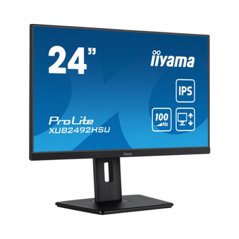 MONITOR IIYAMA 24" PROLITE SLIM, IPS, 100HZ, 0,4 MS, USB, HDMI, DISPLAYPORT, ALT 2x2W, INCLI NEGRO