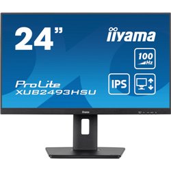 MONITOR IIYAMA 24" PROLITE XUB2493HSU-B6, IPS, 100HZ, 1MS, USB, HDMI, DISPLAYPORT, ALT 2x2W, ALTU, GIRO, INCLI, PIVOT