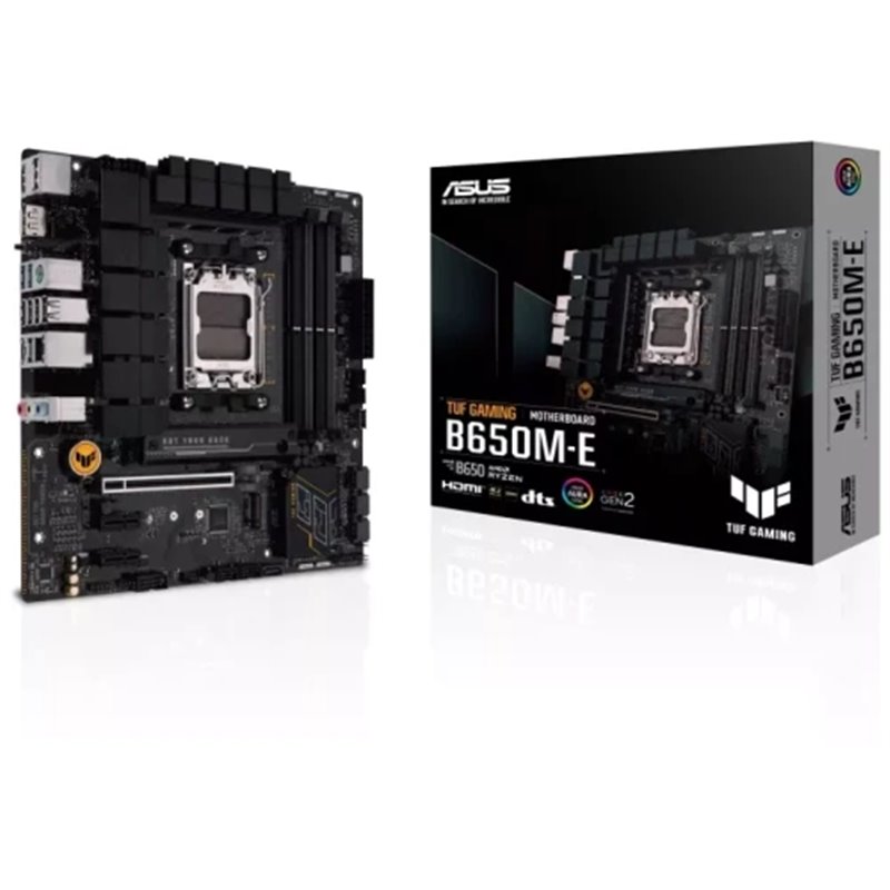 PLACA ASUS TUF GAMING B650M-E,AMD,AM5,B650,4DDR5,128GB,HDMI+2DP,4SATA3+2M.2,2.5GB,6USB3.2,MATX