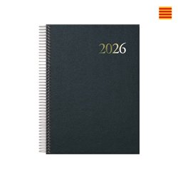 AGENDA 2026 SEGOVIA ESPIRAL DÍA PÁGINA 14 X 20 CM. COLOR NEGRO CATALAN DOHE 12735 - 26