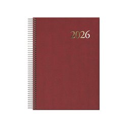 AGENDA 2026 SEGOVIA ESPIRAL DÍA PÁGINA 14 X 20 CM. COLOR BURDEOS DOHE 12734 - 26