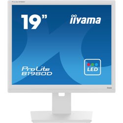 MONITOR IIYAMA 19" B1980D-W5, 1280 x 1024, 60HZ, 5 MS, VGA, DVI, REG ALT, GIRO, INCL, PIVOT, BLANCO