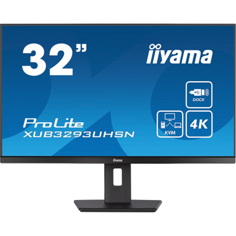 MONITOR IIYAMA 32" XUB3293UHSN-B5, IPS, 60HZ, 4 MS, HDMI, USB, USB-C, DISPLAYPORT, ALT, REG ALT, GIRO, INCL