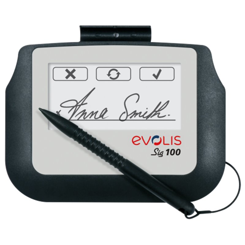 Evolis SIG100 10,2 cm (4") Blanco, Negro LCD