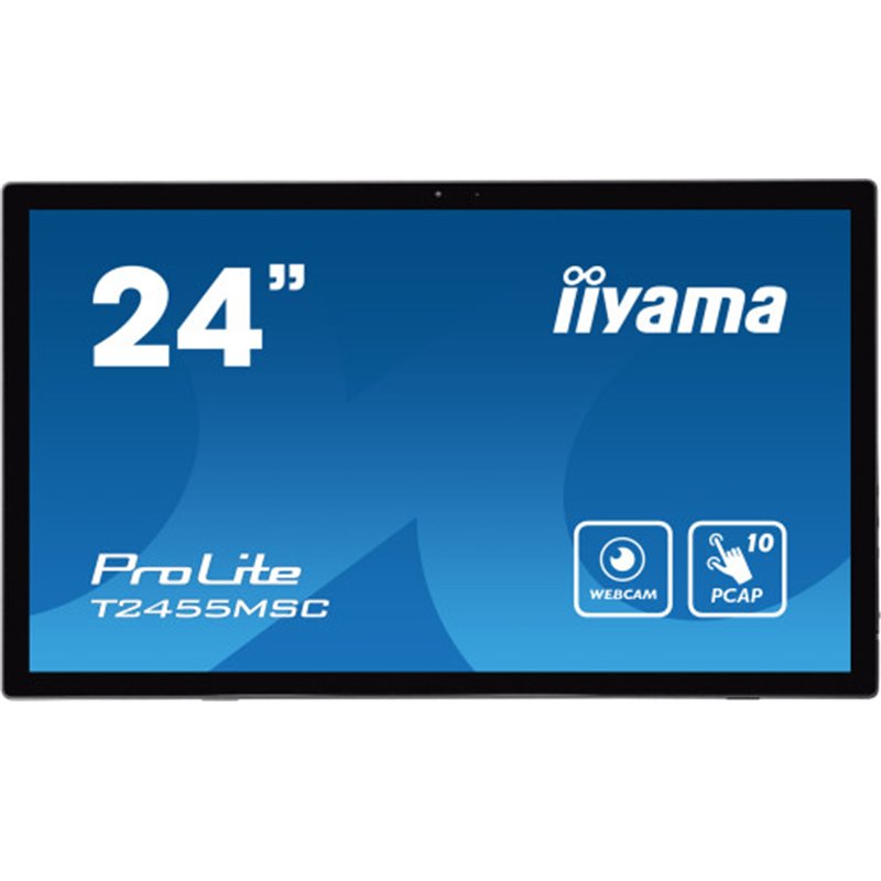 MONITOR IIYAMA 24" TACTIL T2455MSC-B1, IPS, 1920x1080, HDMI, DISPLAYPORT, 2 USB 3.0, ALTAVOCES, WEBCAM & MICROFONO