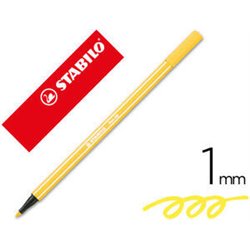 ROTULADOR PREMIUM CON PUNTA DE FIBRA BISELADA PEN 68 MAX COLOR AMARILLO STABILO 768/44
