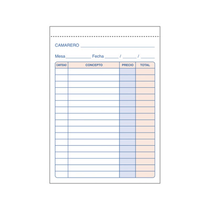 TALONARIO 50 JUEGOS CAMAREROS 8º NATURAL DUPLICADO DOHE 50088D