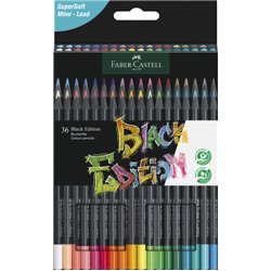 ESTUCHE 36 LÁPICES DE COLORES BLACK EDITION. FABER CASTELL 116436