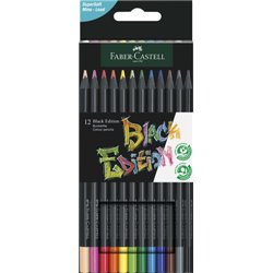ESTUCHE 12 LÁPICES DE COLORES BLACK EDITION. FABER CASTELL 116412