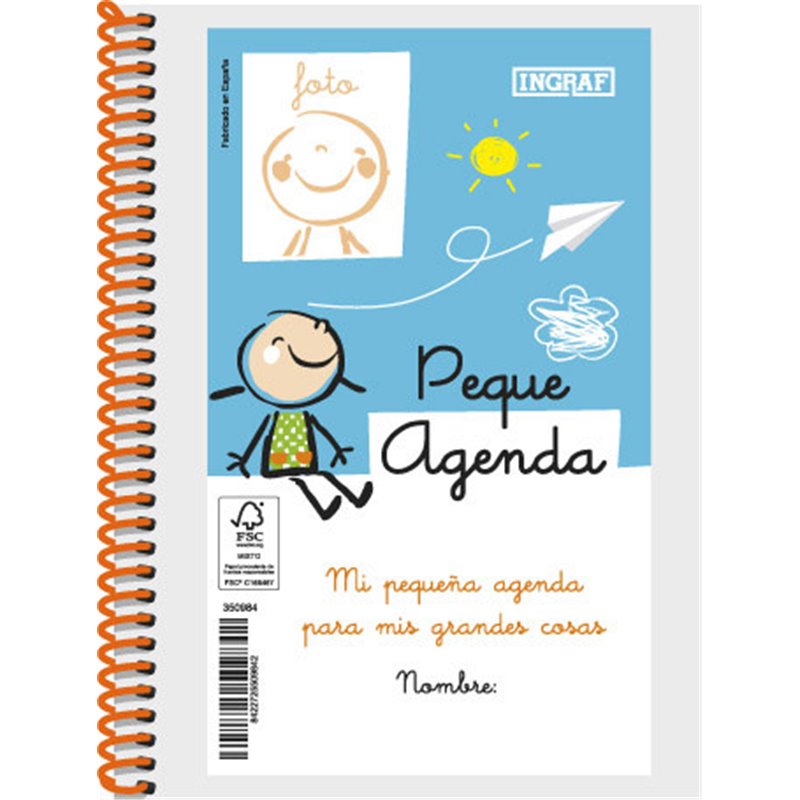 AGENDA ESCOLAR 2022-2023 PEQUE 8º DIA PAGINA TAPA PERSONALIZABLE INGRAF 350984