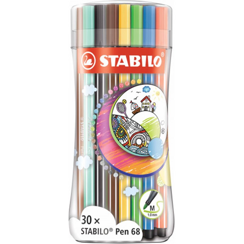 STABILO Pen 68 rotulador Medio Multicolor 30 pieza(s)