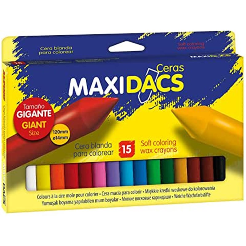 ESTUCHE 15 CERAS PARA NIÑOS MAXIDACS DACS DX050216