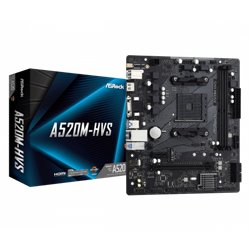 PLACA ASROCK A520M-HVS,AMD,AM4,A520,2DDR4,64,VGA+HDMI,4SATA3,1M.2,4USB2.0,2USB3.2,USB-C,1GB,MATX