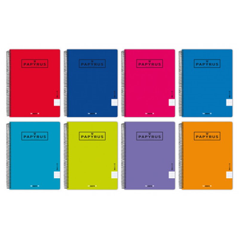 CUADERNO TAPA POLIPROPILENO EXTRADURA UNICOLOR5 A4+ 120 HOJAS 90GR. 5X5 COLORES SURTIDOS PAPYRUS 88462193