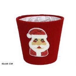 MACETERO ROJO SANTA CALUS 15X14 CM
