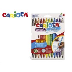 ROTULADORES 12 COLORES DOBLE PUNTA CARIOCA BIRELLO