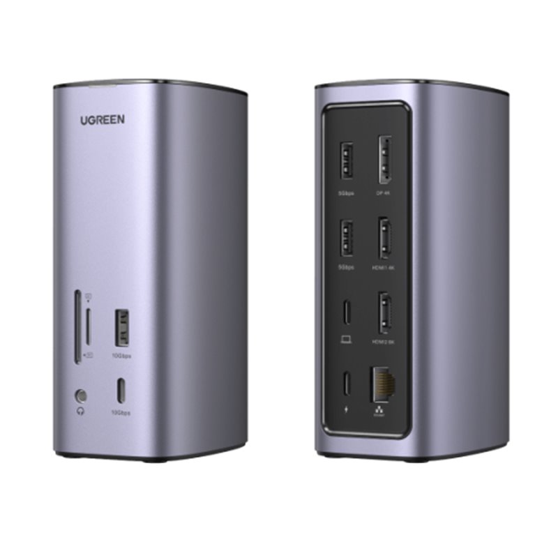 Ugreen USB-C Docking Station 12-in-1 Alámbrico Plata