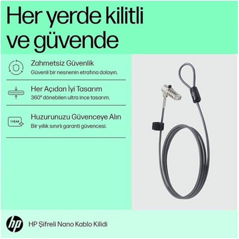 HP Bloqueo de cable con combinación Nano