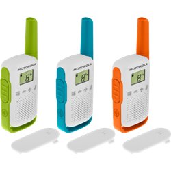PACK 3 WALKIE TALKIE T42 VERDE/AZUL/NARANJA T42 MOTOROLA 59T42TRIPLEPACK