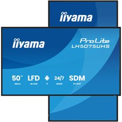 MONITOR TACTIL IIYAMA 50" 3840X2160, UHD VA, 500CD/M2, HORIZ VERT,FAILOVER,MM 2X 10W, HDMI 3X, DP, DP-OUT, USB 2.0 X2, WIFI, LAN