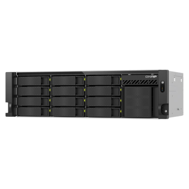 QNAP TS-H1655XEU-RP Servidor de almacenamiento Bastidor (3U) Intel Atom® C5125 8 GB DDR4 0 TB QuTS hero Negro, Gris