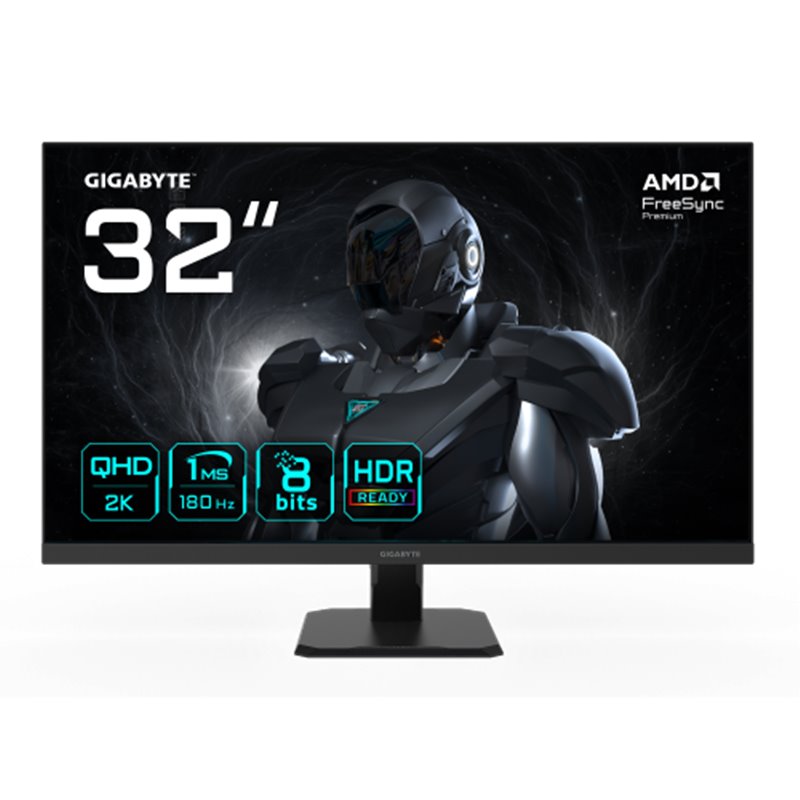 GIGABYTE GS32QA Monitor Gaming 32” QHD - 2560 x 1440, 180Hz, 1ms, 300 cd/m², FreeSync Premium, HDR Ready, HDMI 2.0, DisplayPort 