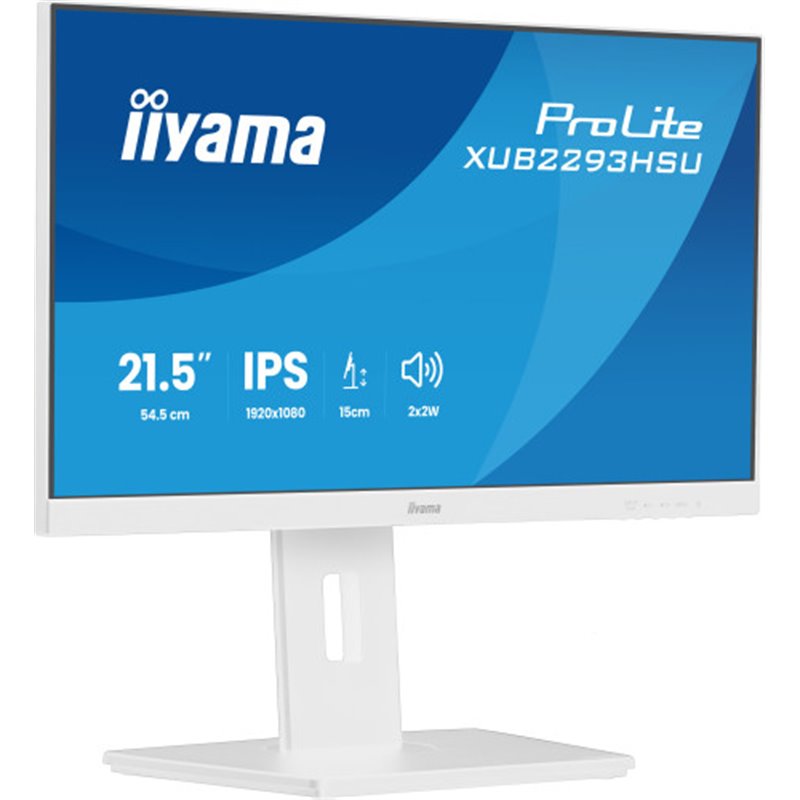 MONITOR IYAMA PROLITE, 21,5 PULAGADS, 54,5 CM, IPS PANEL TECHNOLOGY LED, 1920X1080, 100 HZ, MATE BLANCA
