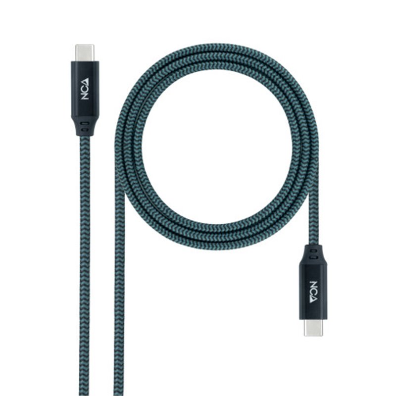 Nanocable Cable USB 3.2 Gen2x2 20Gbps 5A/100W 4K/60Hz USB-C/M-USB-C/M, Gris/Negro, 1 m