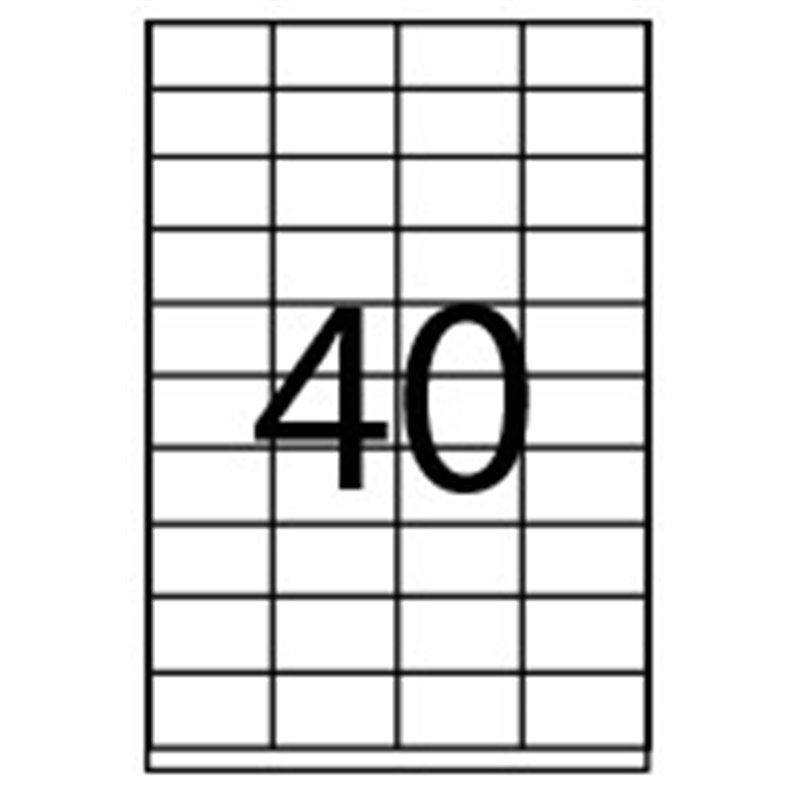 CAJA 100 HOJAS ETIQUETAS ADHESIVAS ILC BLANCA 52,5X29,7 FABRISA 15296