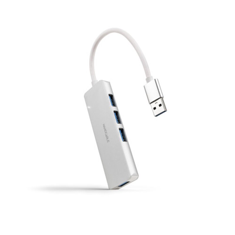 NANOCABLE HUB USB 3.0 4xUSB3.0. USB-A/M-USB 3.0/H ALUM. 18CM