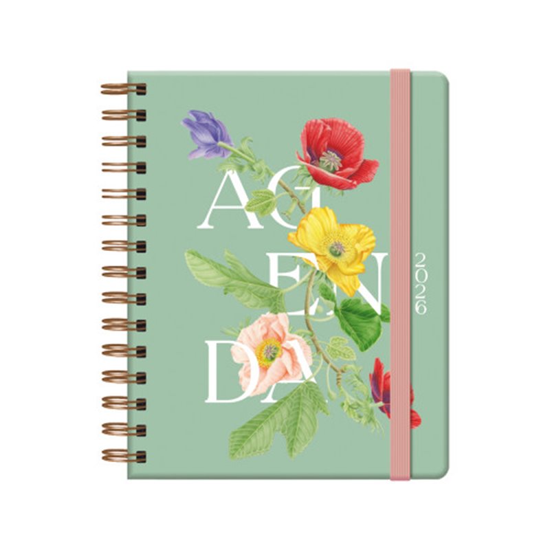 AGENDA 2026 BOTANICAL ESPIRAL SEMANA VISTA 15 X 21 CM. ROMANTIC DOHE 13266 - 26