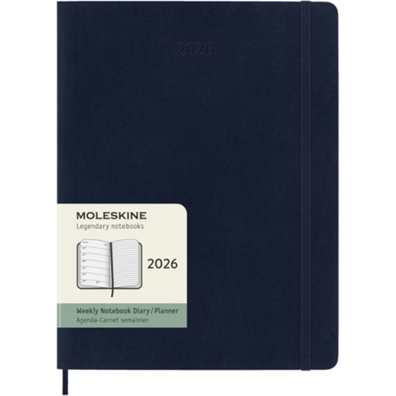 AGENDA 2026 TAPA BLANDA 12 MESES SEMANAL XL (19 X 25 CM) AZUL ZAFIRO MOLESKINE DSB2012WN4Y26