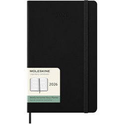 AGENDA 2026 TAPA DURA 12 MESES SEMANAL HORIZONTAL L (13 X 21 CM) NEGRA MOLESKINE DHB12WH3Y26