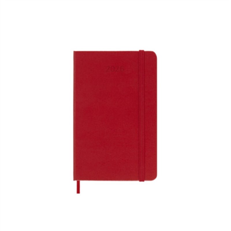AGENDA 2026 TAPA DURA 12 MESES DIARIA P (9 x 14 CM) ROJO MOLESKINE DHF212DC2Y26